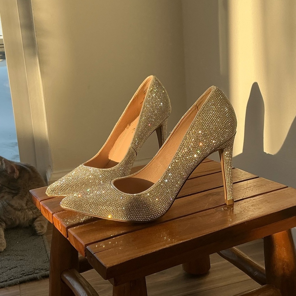 Maripe Glittering Silver Heels